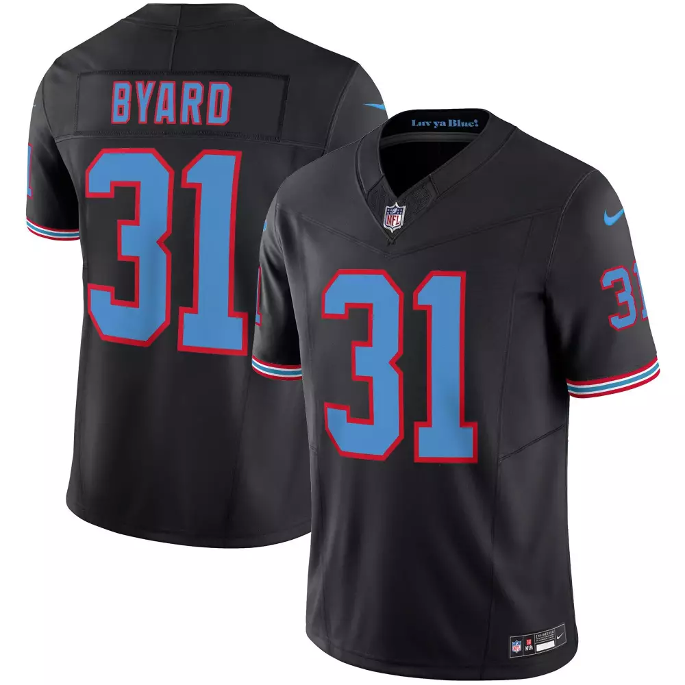Kevin Byard 31 Tennessee Titans Jersey Black Men Alternate Light Blue Red Throwback
