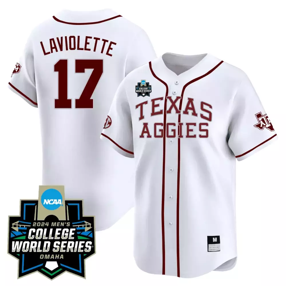 Jace Laviolette 17 Jersey White Texas A&m Aggies Men Maroon Alternate Vapor Premier