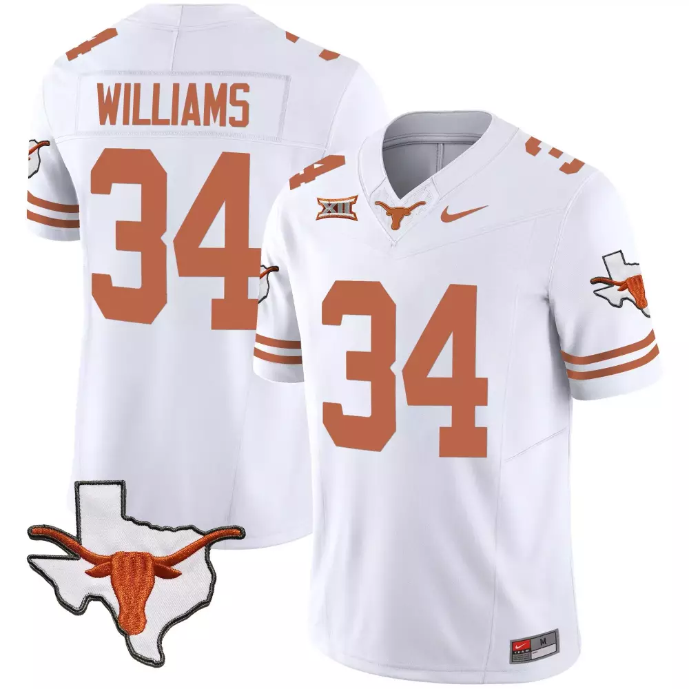 Ricky Williams 34 Texas Longhorns Jersey White Men Burnt Orange Vapor Limited All