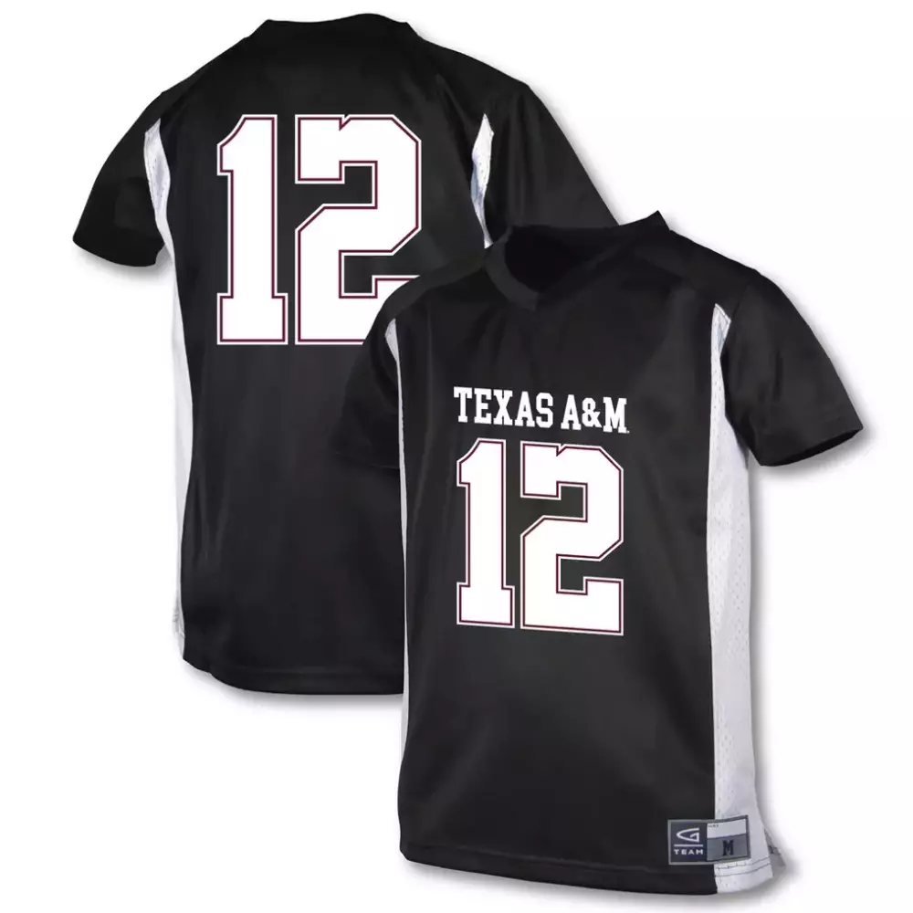 Texas A&m 12 Jersey Black Replica White Maroon