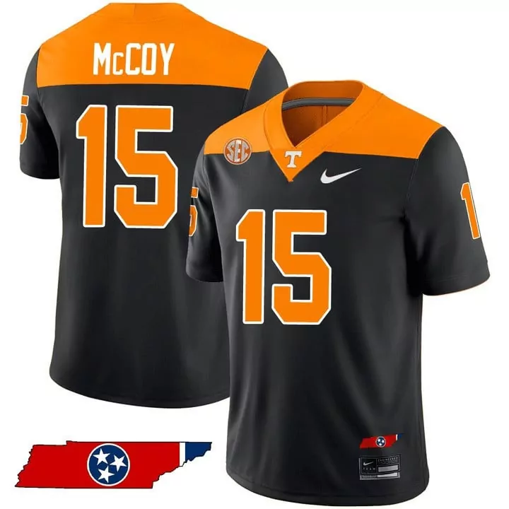 Bru Mccoy 15 Tennessee Volunteers Jersey Black Men Orange Alternate Vapor Limited