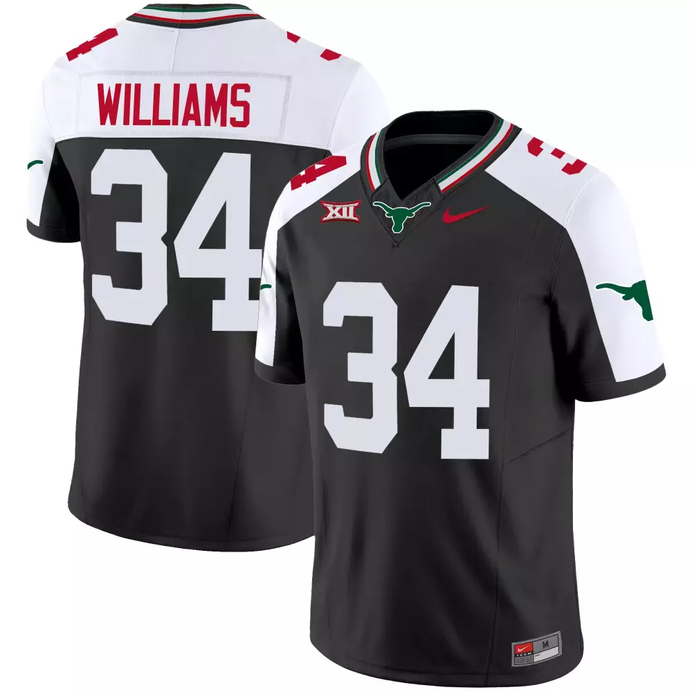 Ricky Williams 34 Texas Longhorns Jersey Charcoal Big Men White Green Alternate Vapor