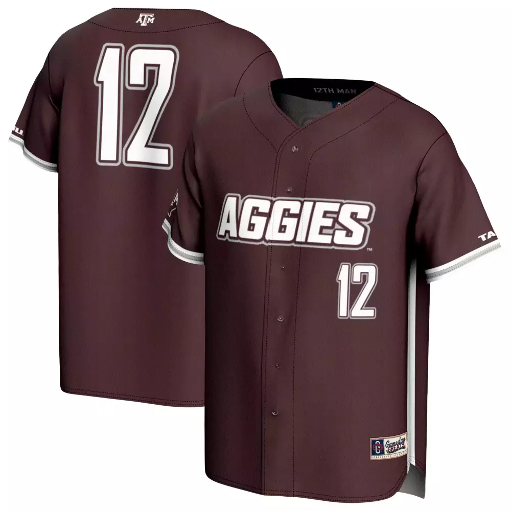 Custom Texas A&m Aggies 12 Jersey Maroon Men White Gray All Stitched Vapor