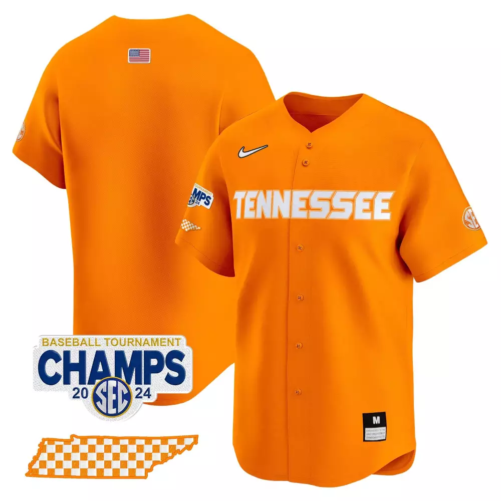 Tennessee Volunteers Jersey Orange SEC Baseball Tournament Champions 2024 Us Flag