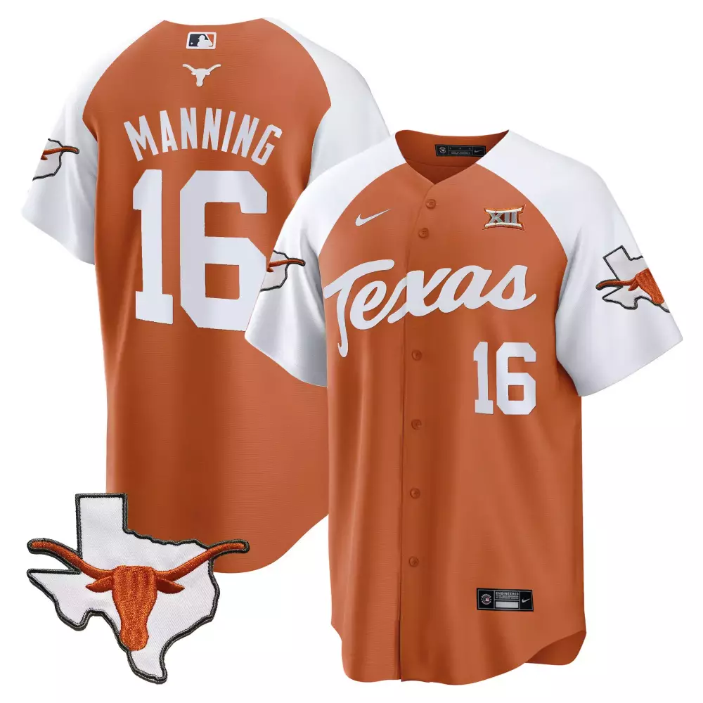 Arch Manning 16 Texas Jersey Orange Longhorns Big Men White All Stitched Vapor