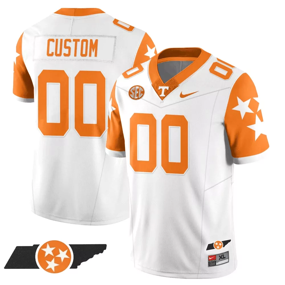 Custom Tennessee Volunteers Jersey White Men Orange Alternate Vapor Limited v4 All