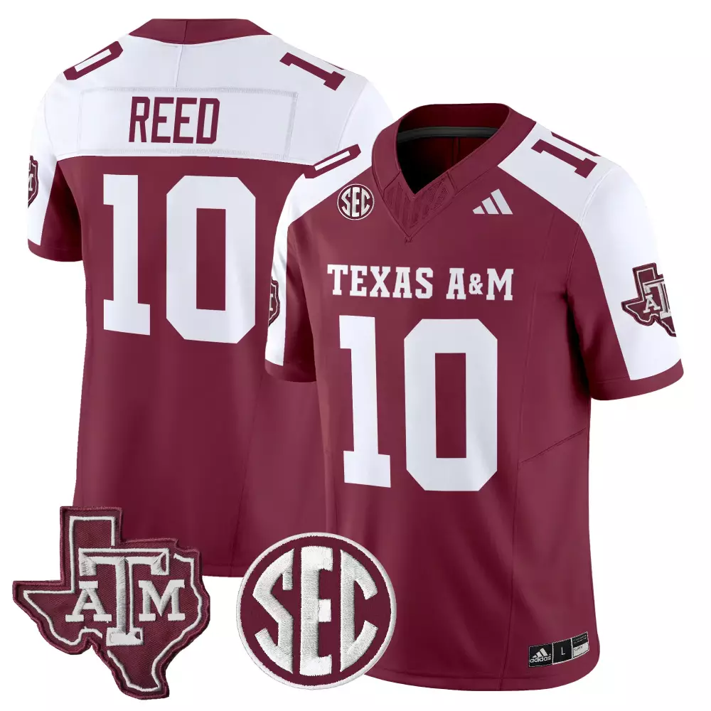Reed M 10 Texas A&m Jersey Maroon Men White Vapor Limited All Stitched