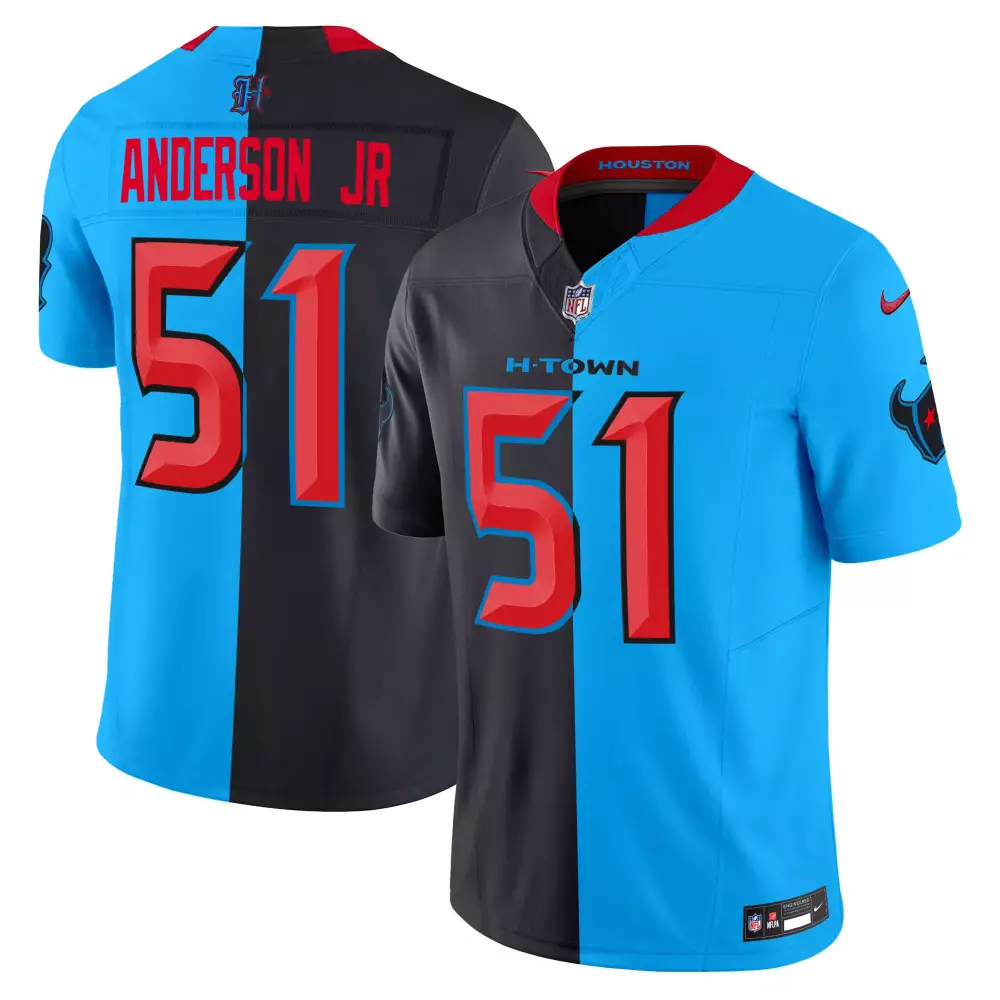 Will Anderson Jr. 51 Jersey Blue Houston Texans Men Split Black Red Vapor Limited