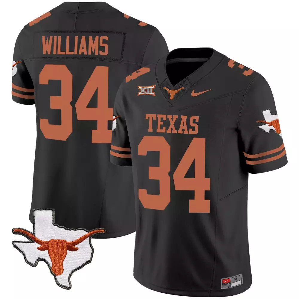 Ricky Williams 34 Texas Jersey Black Longhorns Big Men Orange Vapor Limited v3 All