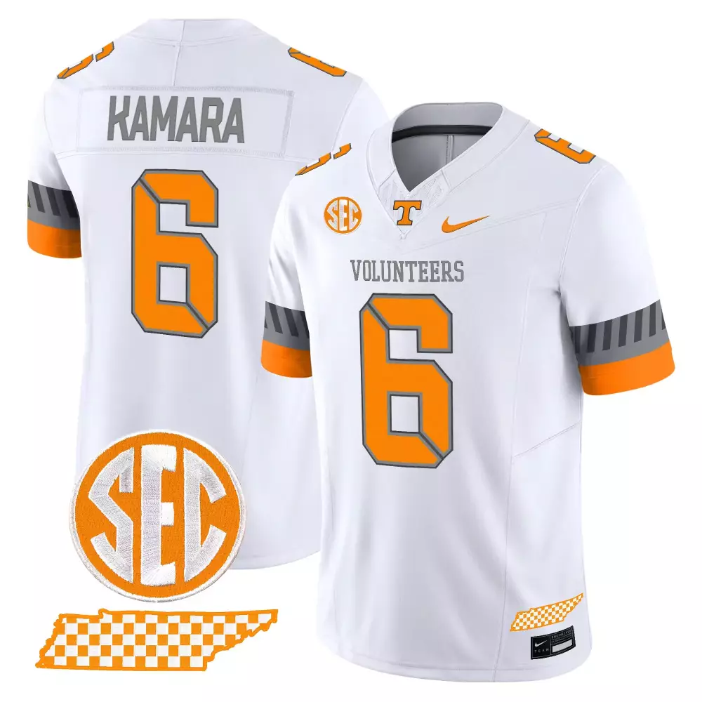 Kamara Volunteers 6 Jersey White Tennessee Men Orange Gray Vapor Stitched