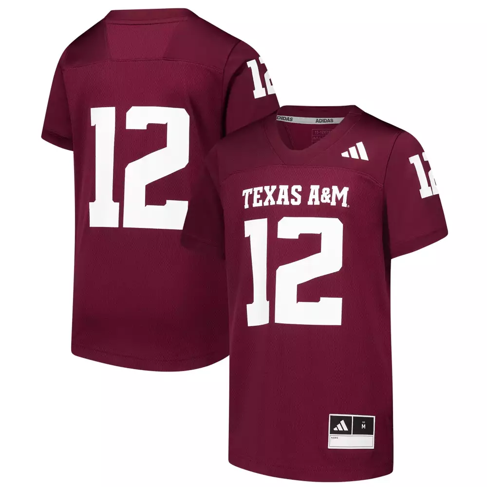 Custom Texas A&m 12 Jersey Maroon Replica White All Stitched Vapor