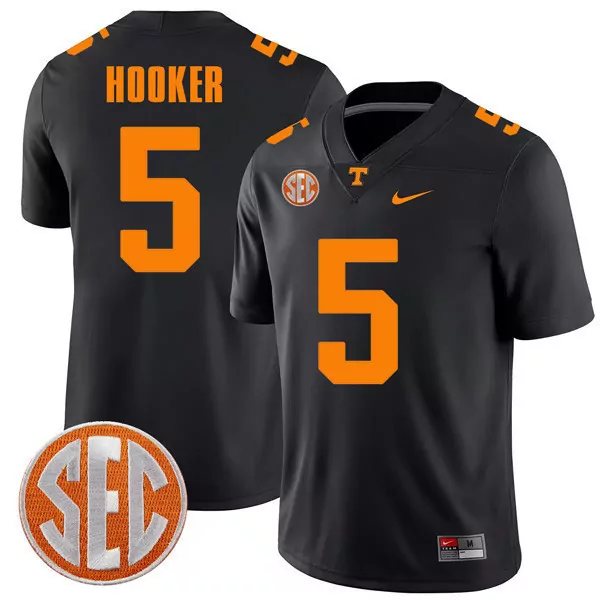 Hooker Volunteers 5 Jersey Black Tennessee Men Orange All Stitched Vapor