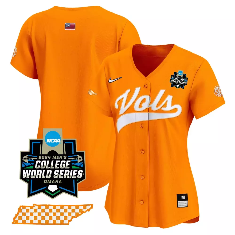 Volunteers College Jersey Orange 2024 World Series Tennessee American Flag Women