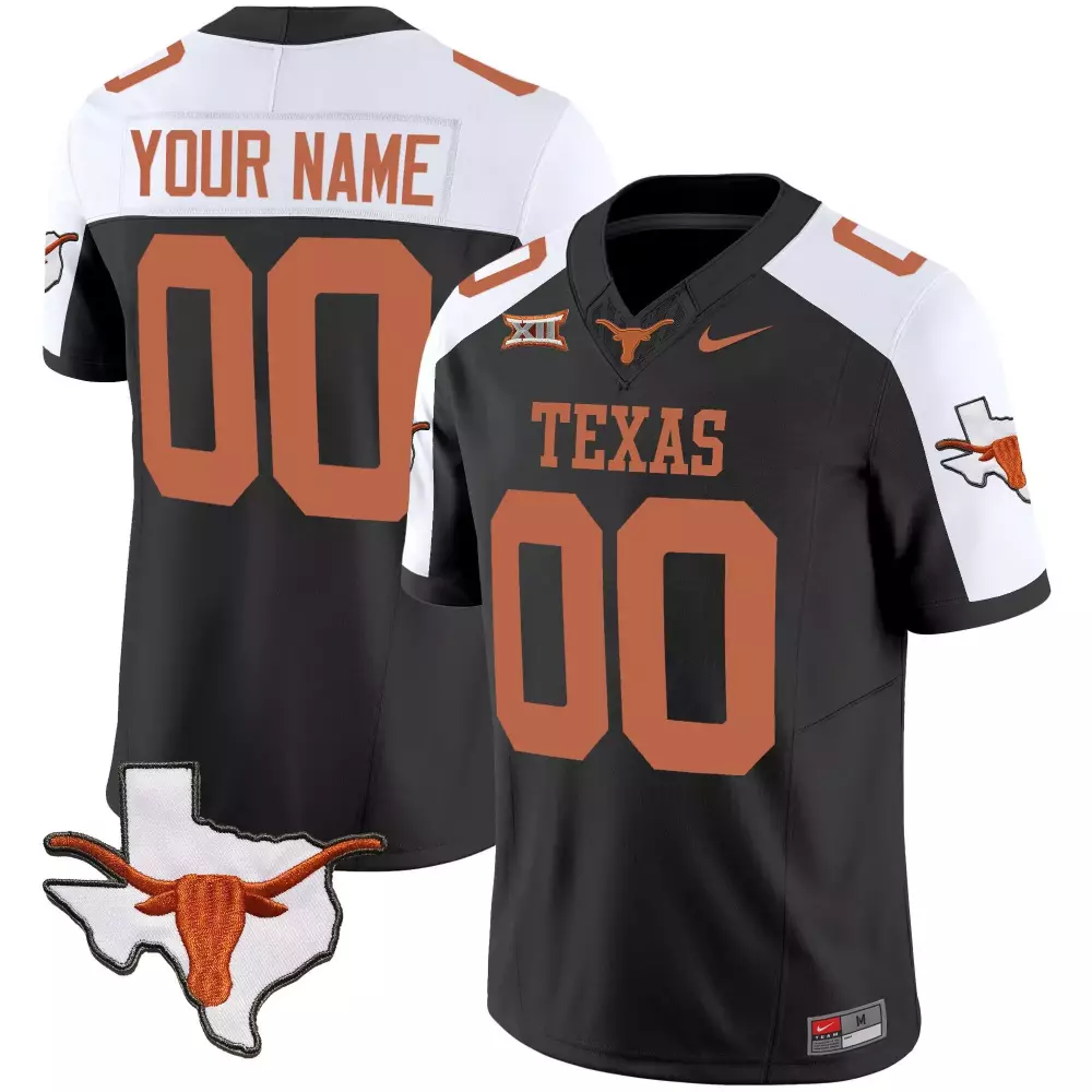 Custom Texas Jersey Black Longhorns Men White Orange Alternate Vapor Limited v3 All