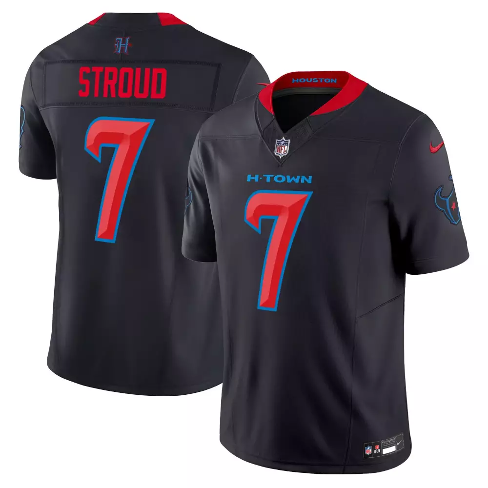 C.j. Stroud 7 Houston Texans Jersey Black Men Red Blue Limited Vapor v2 All Stitched