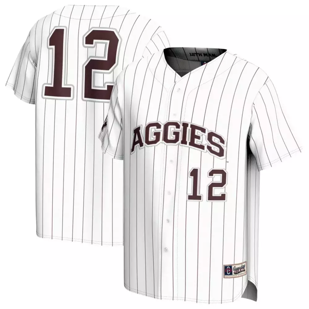 Aggies 12 Texas A&m Jersey White Gameday College Baseball Men Maroon