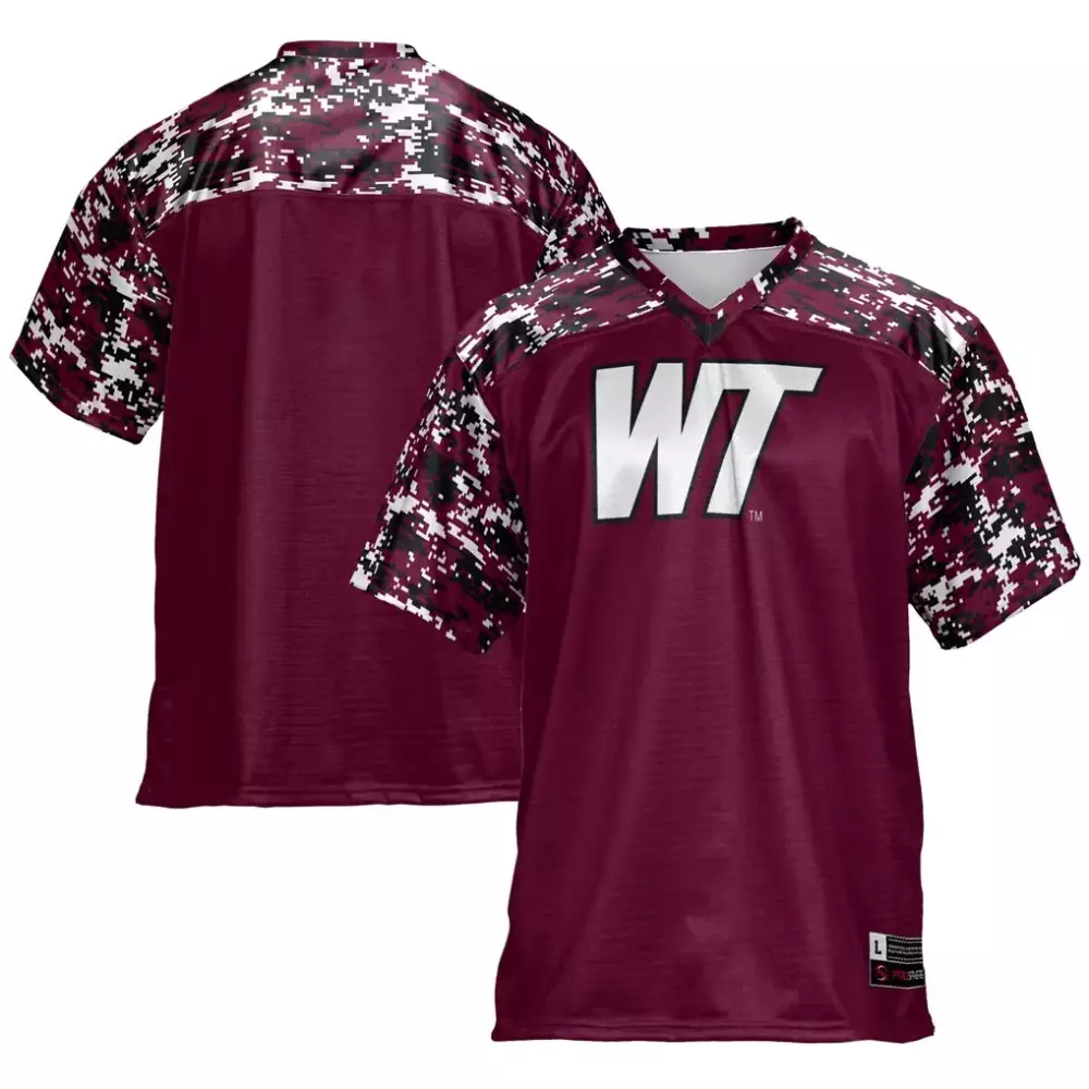 Custom Wt Jersey Maroon White Black Gameday