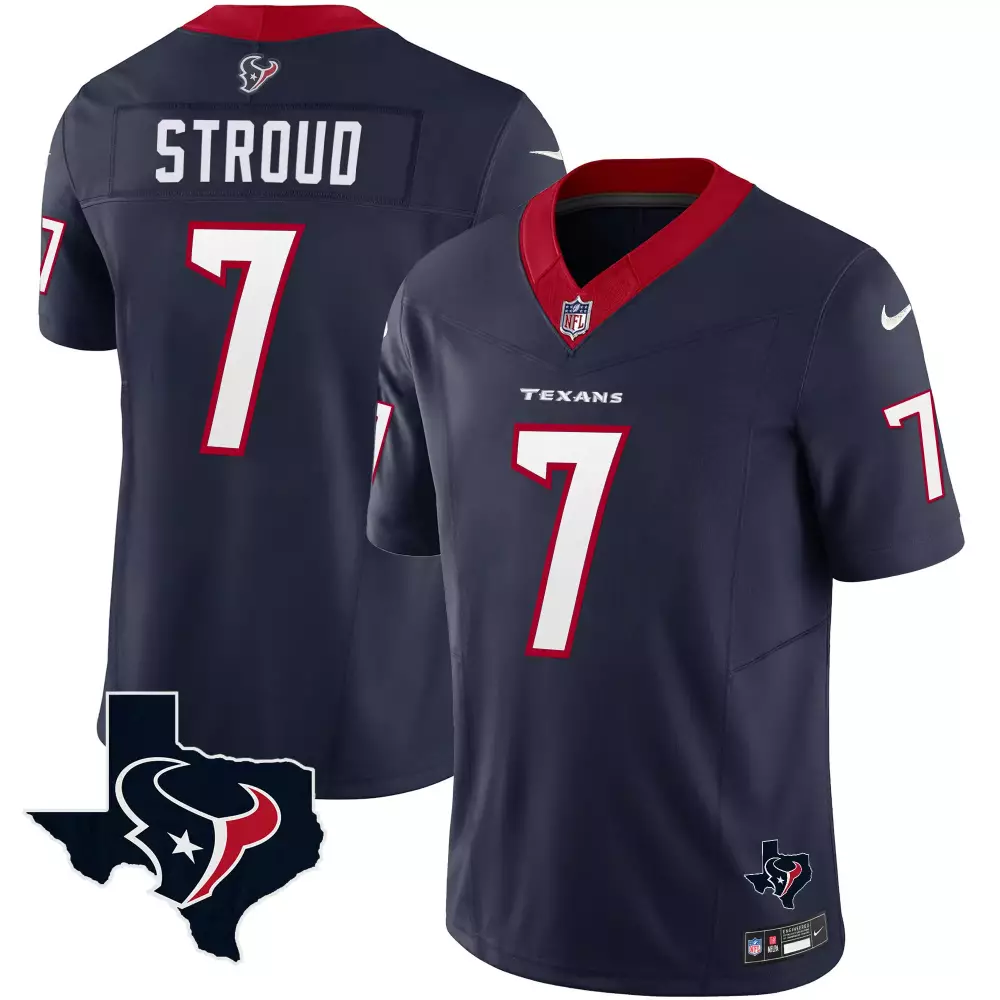 C.j. Stroud 7 Texans Jersey Navy Men T-shirt Red White Vapor Limited All Stitched