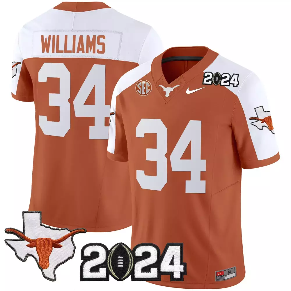 Ricky Williams 34 Texas Longhorns Jersey Orange 2024 College Football Playoff Men
