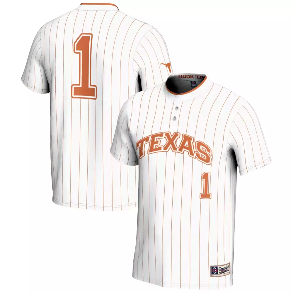 Texas 1 Jersey White Men Orange Custom Stitched Vapor
