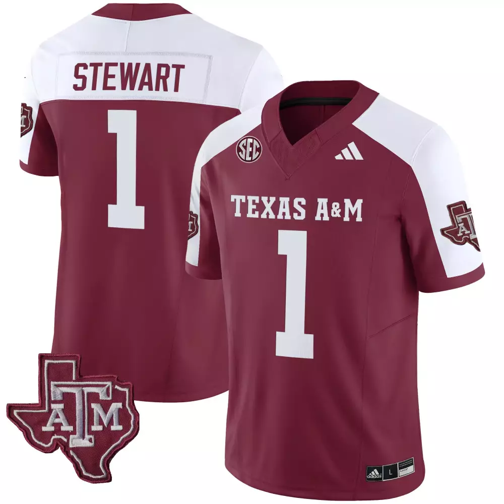 Evan Stewart 1 Texas A&m Jersey Maroon White Alternate Vapor Limited All Stitched