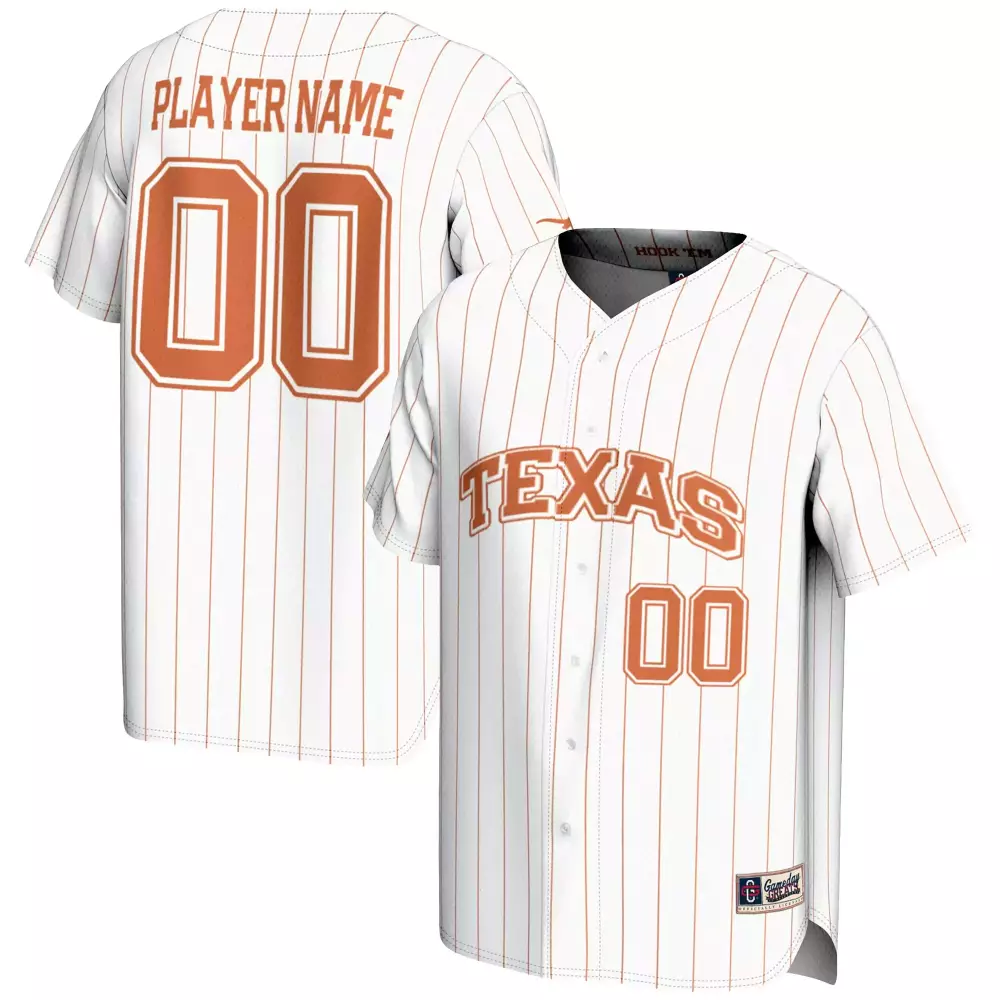 Texas Jersey White Orange Custom All Stitched Vapor