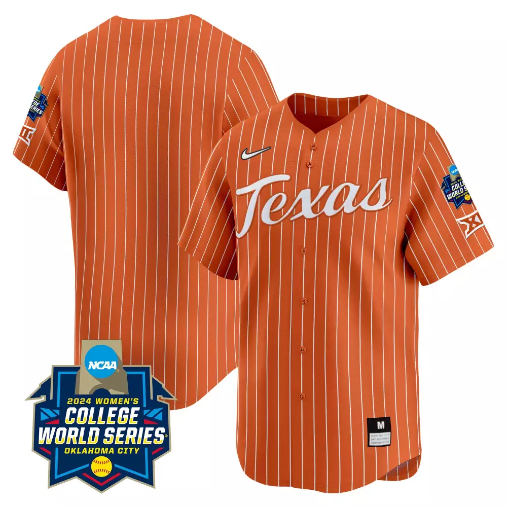 Custom Texas Jersey Orange 2024 Women's College World Series Women White Vapor Premier