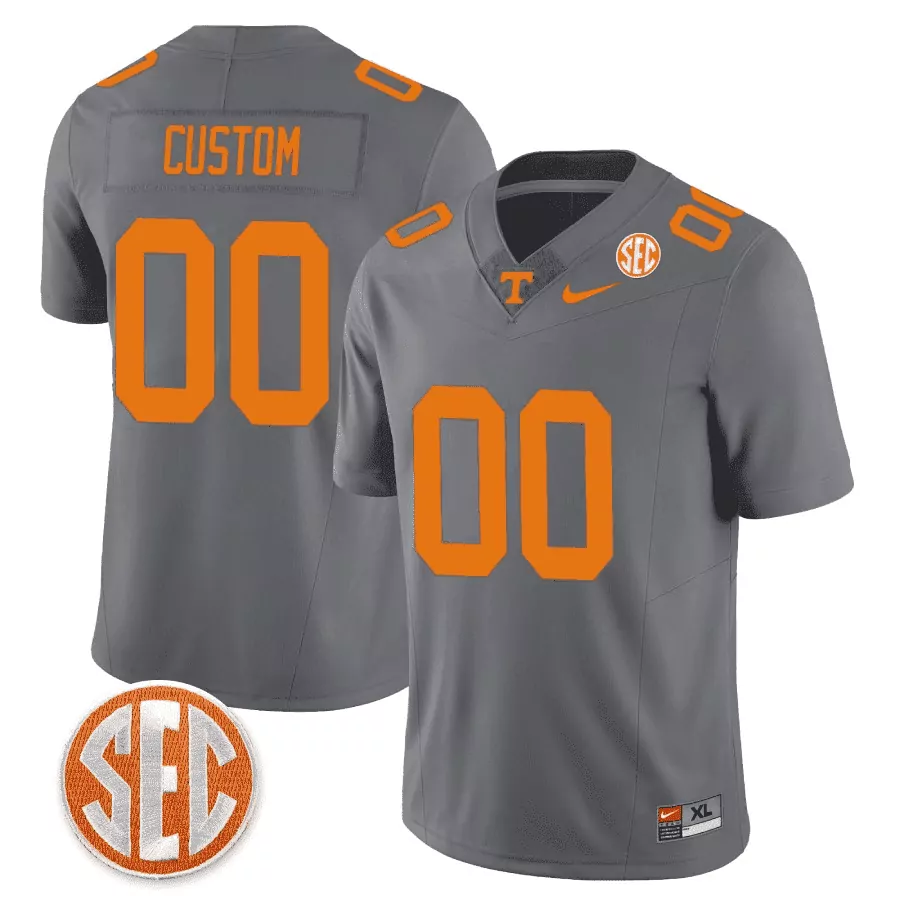 Custom Tennessee Volunteers Jersey Gray Men Orange All Stitched Vapor