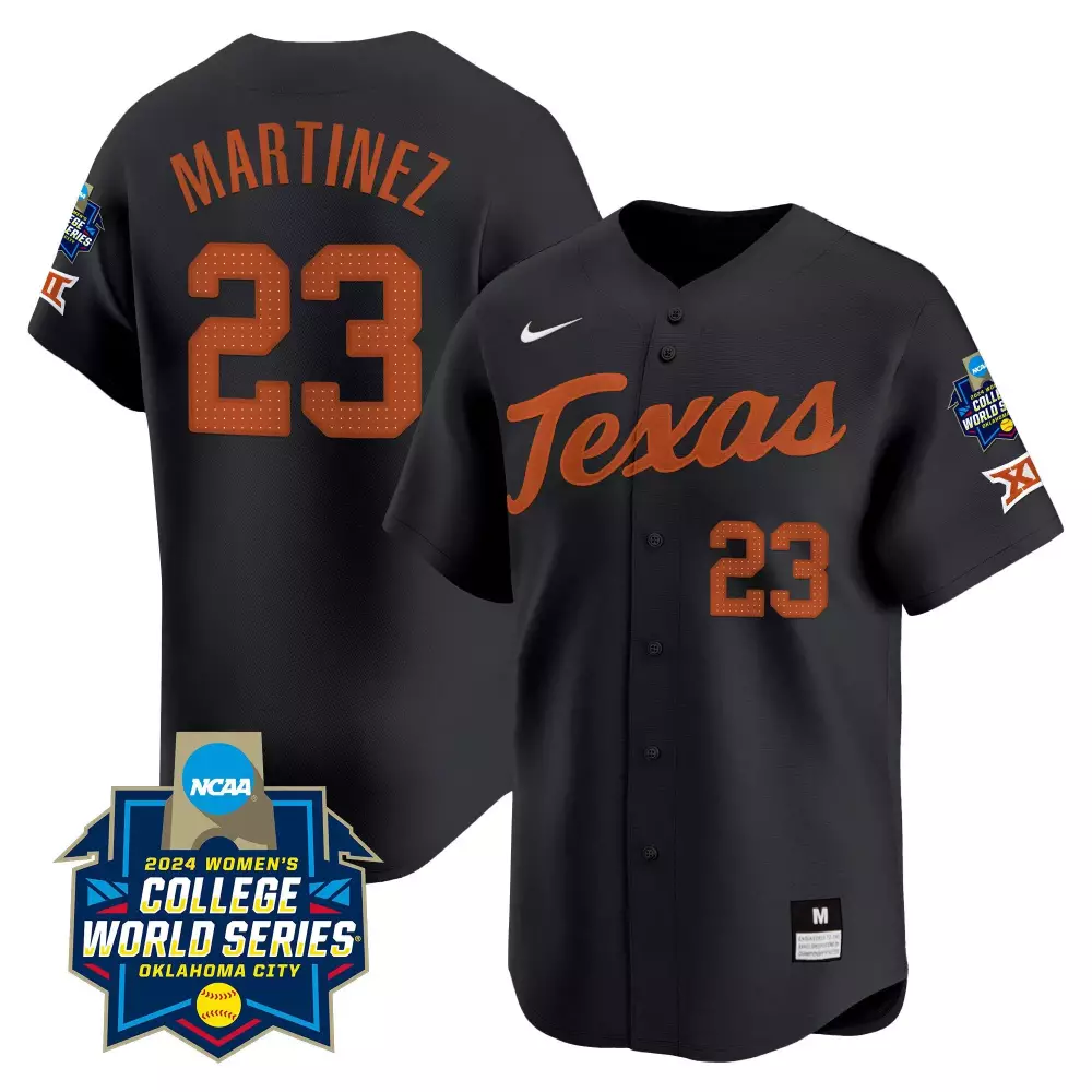 Viviana Martinez 23 Texas Jersey Black 2024 Women's College World Series Women Orange
