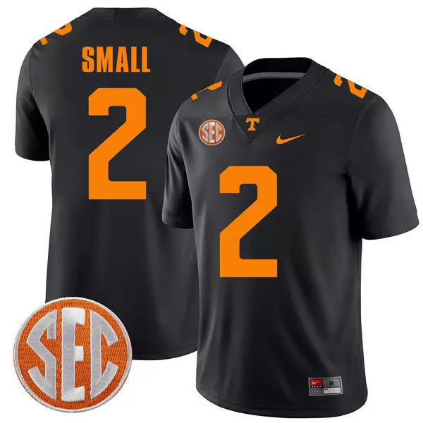 Small Volunteers 2 Jersey Black Tennessee Men Orange All Stitched Vapor