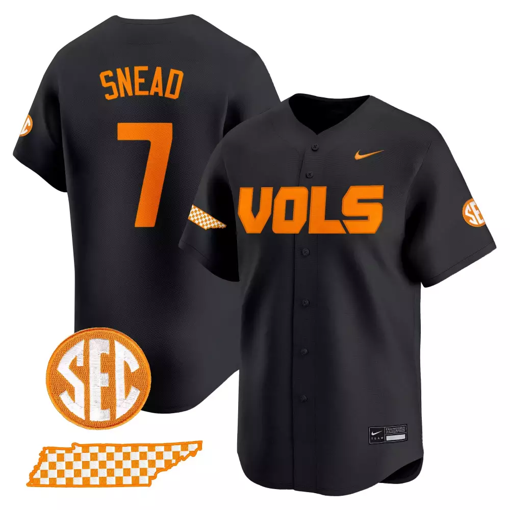 Snead Volunteers 7 Jersey Black Tennessee Shape Men Orange Vapor Stitched Limited
