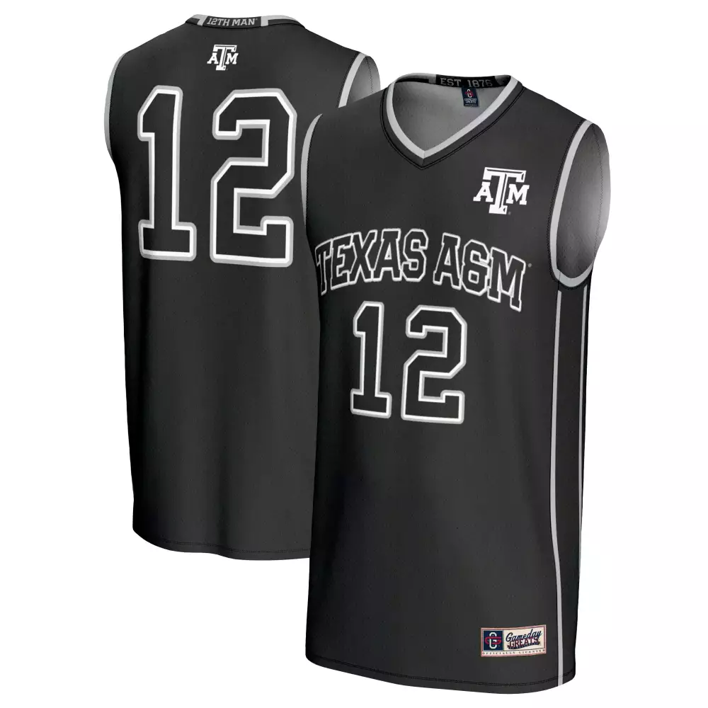 M Aggies 12 Texas A&m Jersey Black White Grey All Stitched Vapor