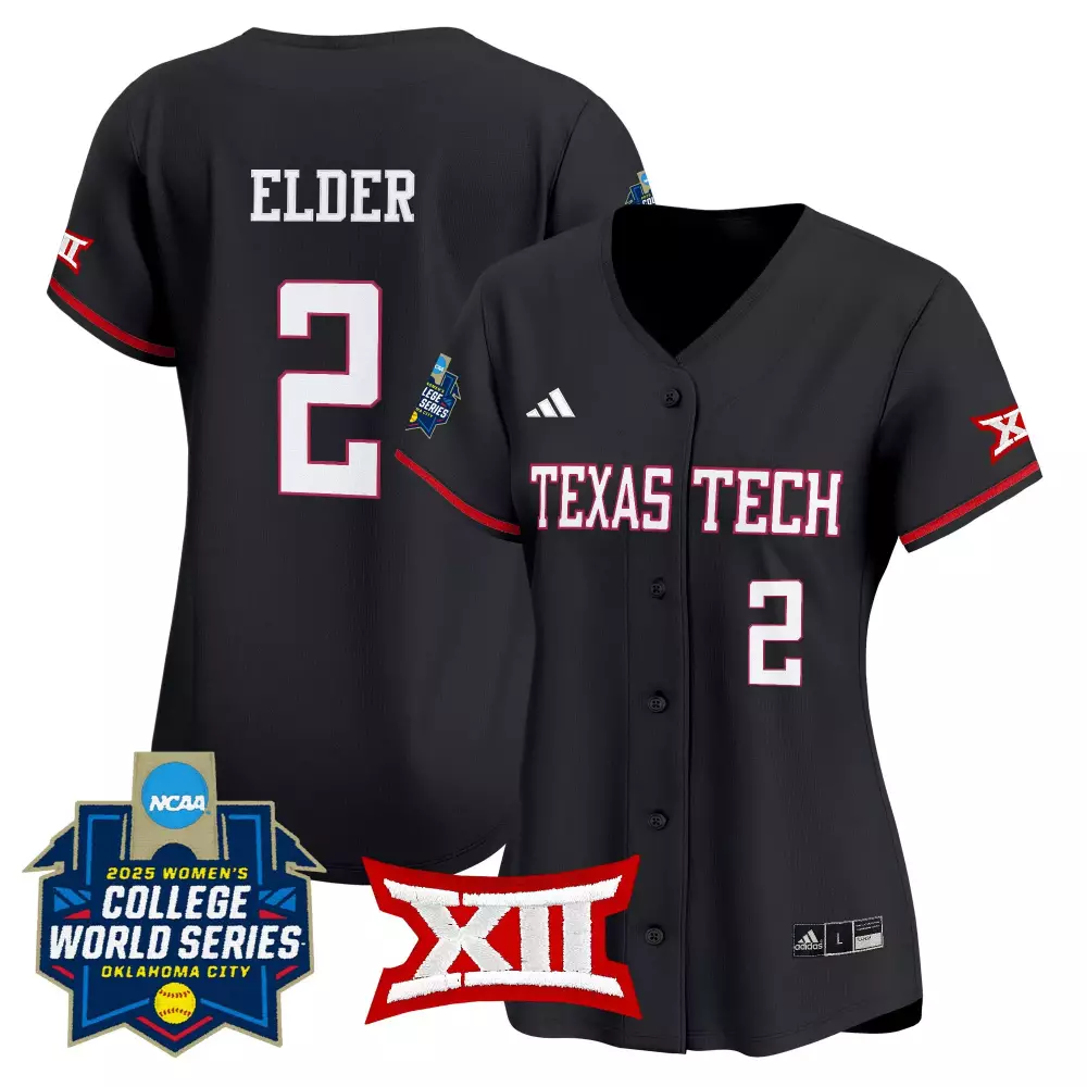 Elder College 2 Texas Tech Jersey Black Big Women Red White Stitched Vapor