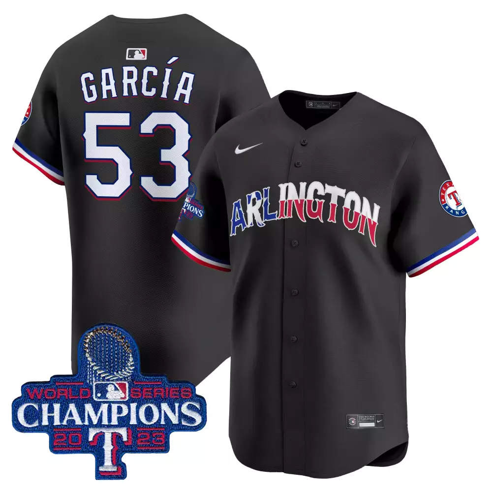 Adolis Garcia 53 Texas Rangers Jersey Black World Series Champions 2023 Men White