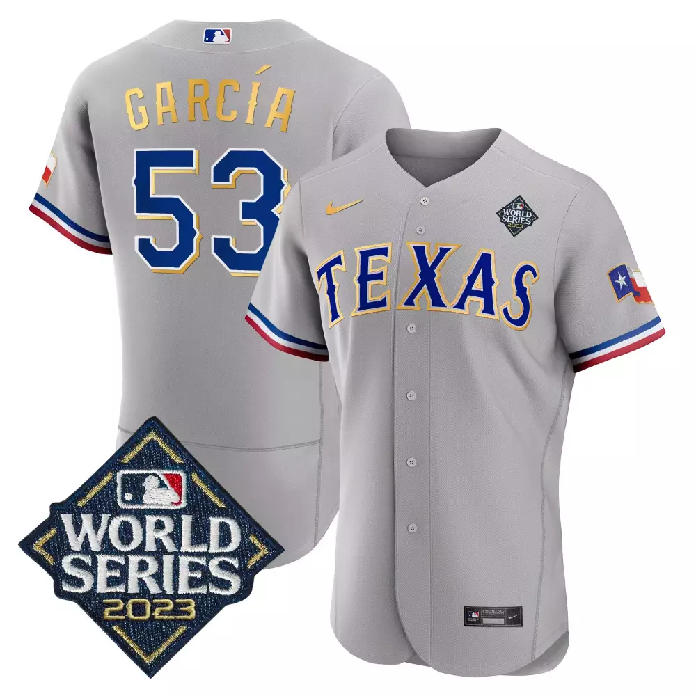 Adolis Garca 53 Texas Rangers Jersey Gray World Series 2023 Men Alternate Blue Red