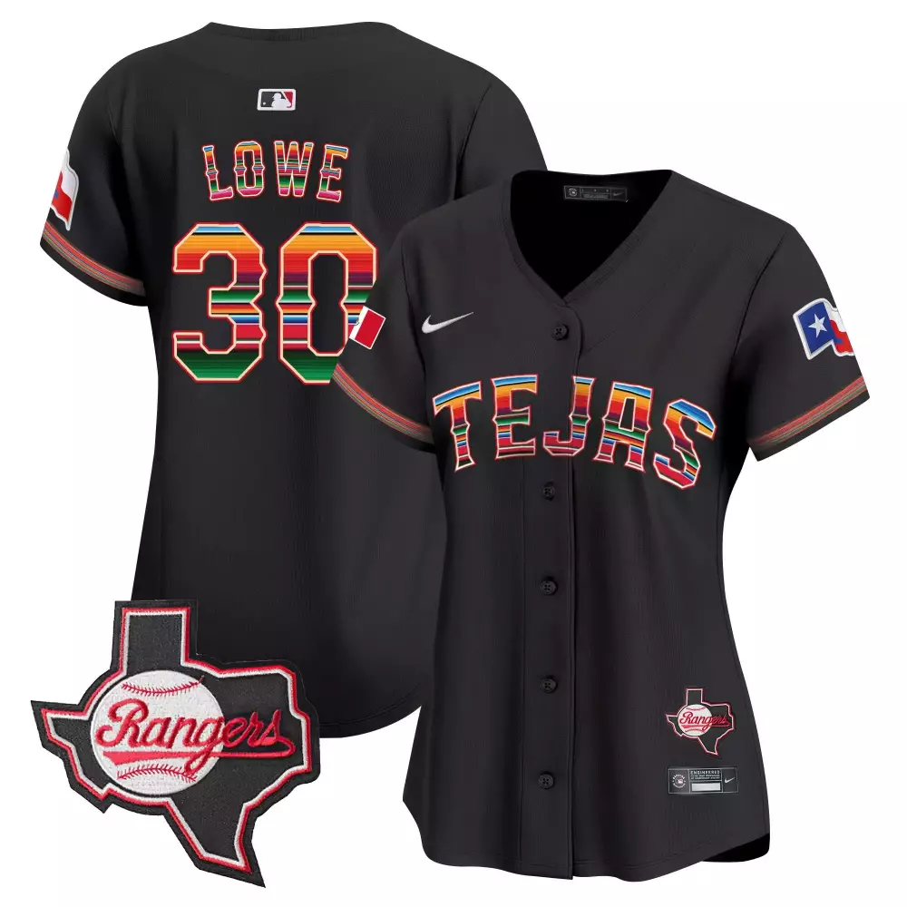 Nathaniel Lowe 30 Rangers Jersey Black City Connect Texas Men Custom Design Red White