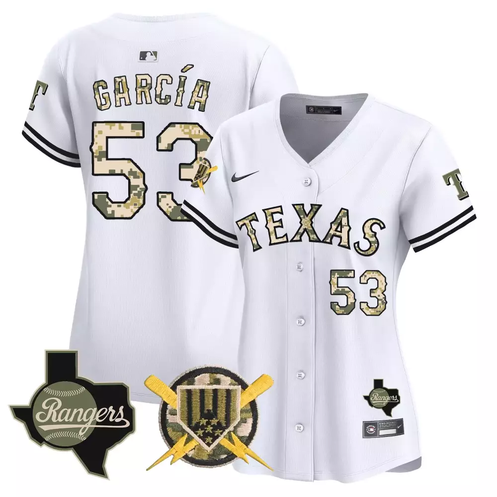 Adolis Garca 53 Texas Rangers Jersey White Camo Special Edition Men Alternate Black