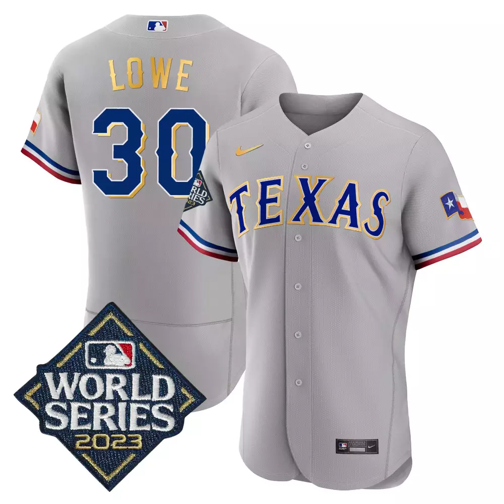 Nathaniel Lowe 30 Texas Rangers Jersey Gray World Series 2023 Men Blue Red White