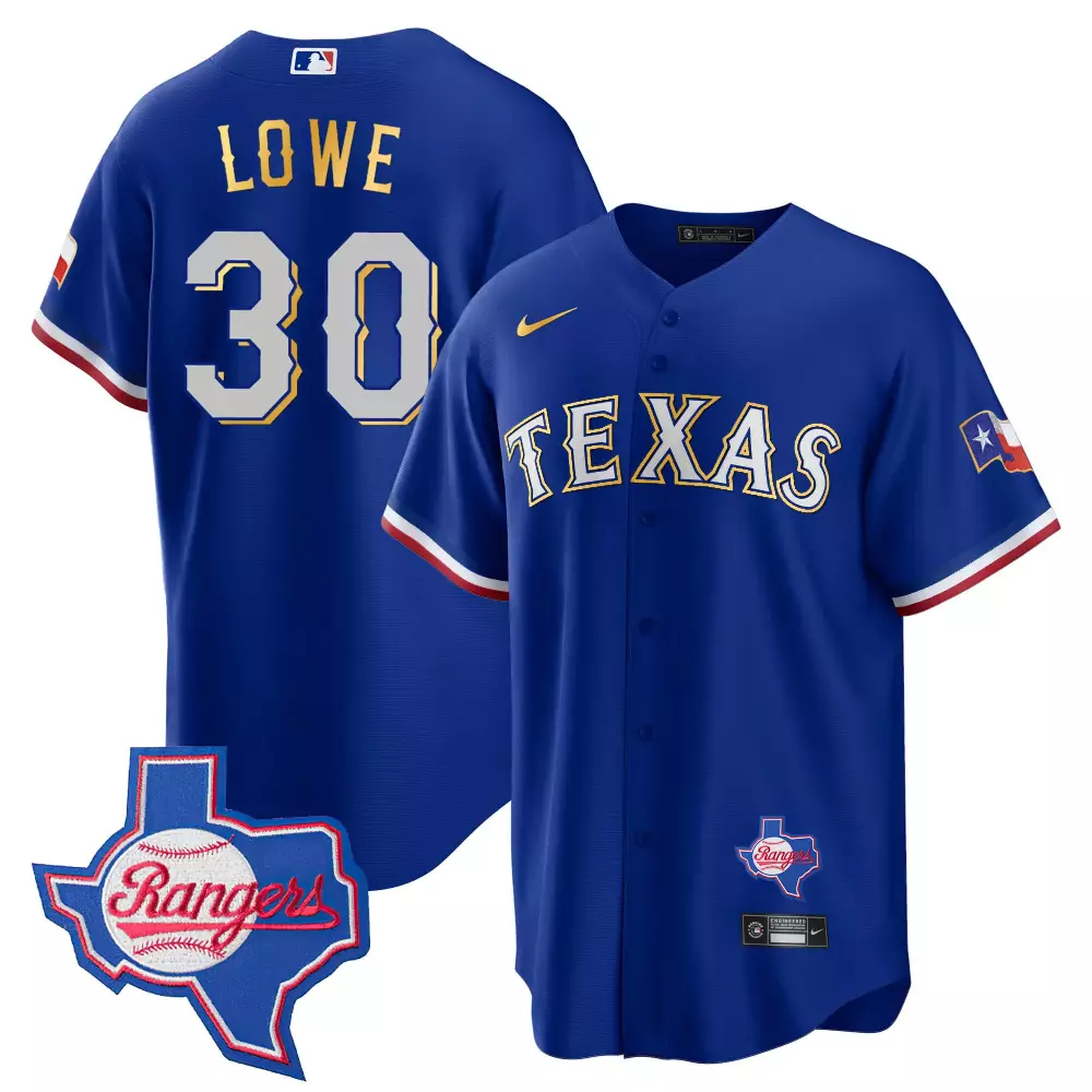Nathaniel Lowe 30 Texas Rangers Jersey Blue Men White Red Gold Cool Base All Stitched
