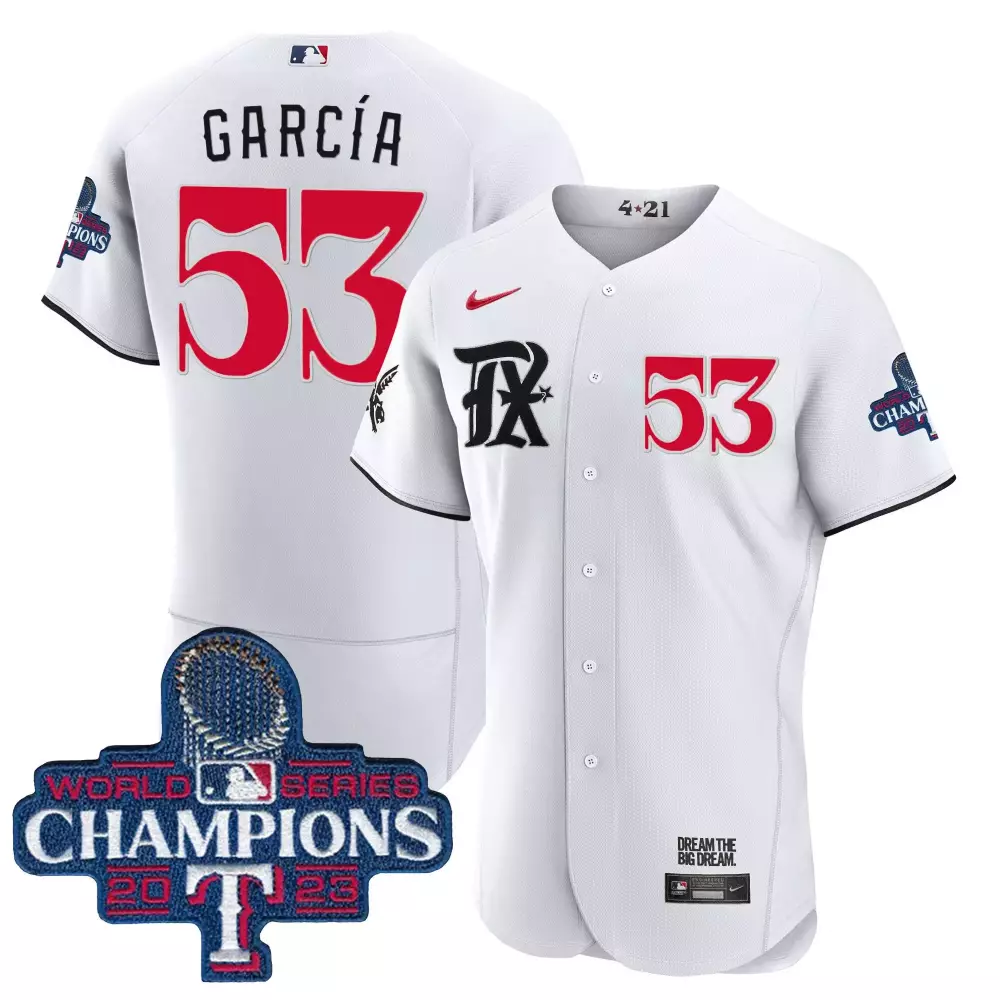 Adolis Garcia 53 Texas Rangers Jersey White World Series Champions 2023 Men Red Black