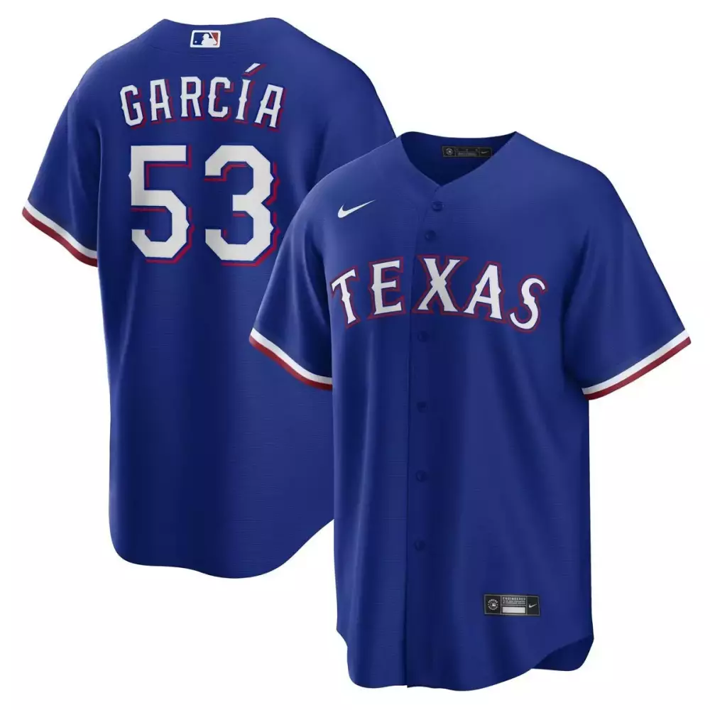 Adolis Garca 53 Texas Rangers Jersey Royal Blue Men White Red Stitched