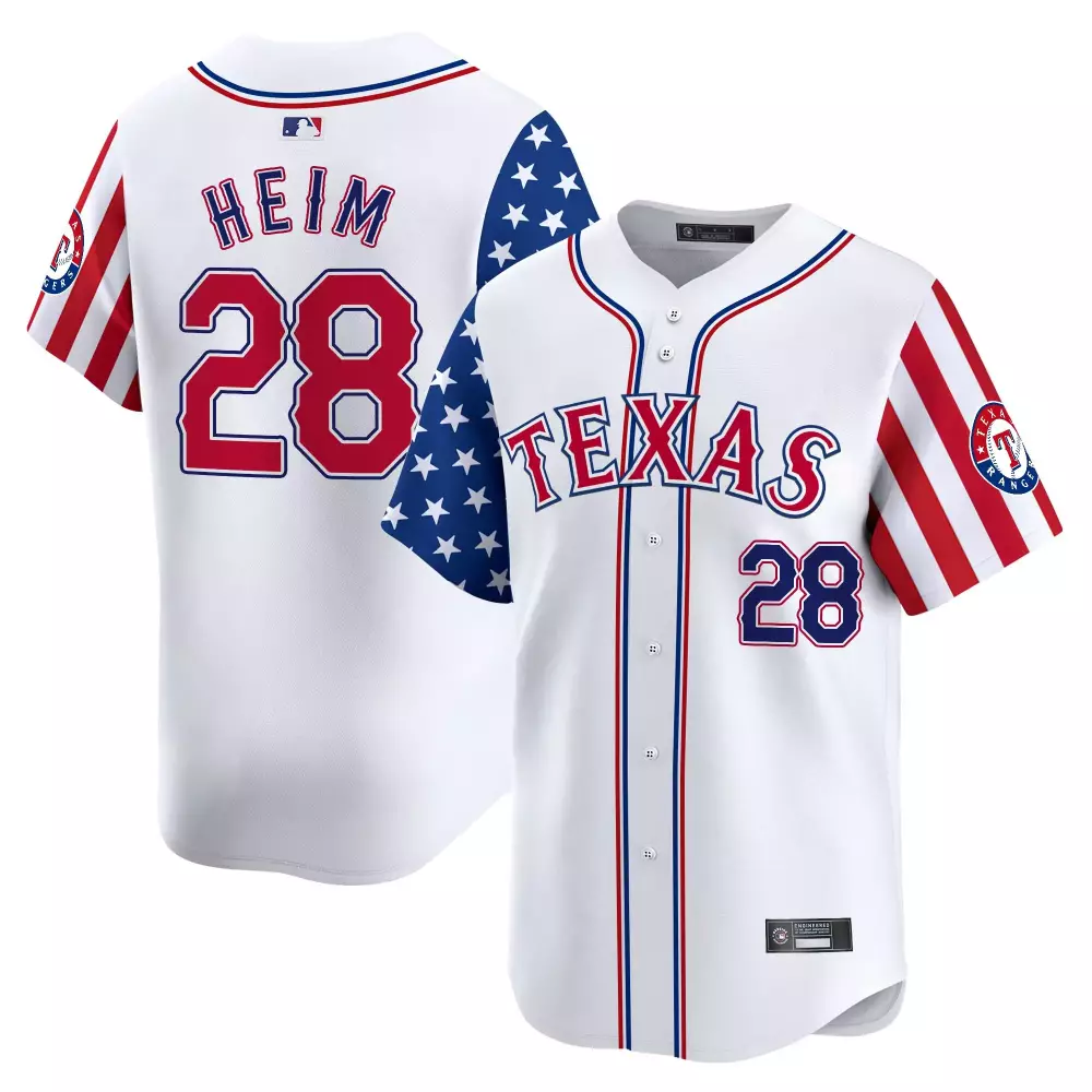 Seager Independence 28 Jersey White Texas Rangers Men Split Custom Design Red Blue