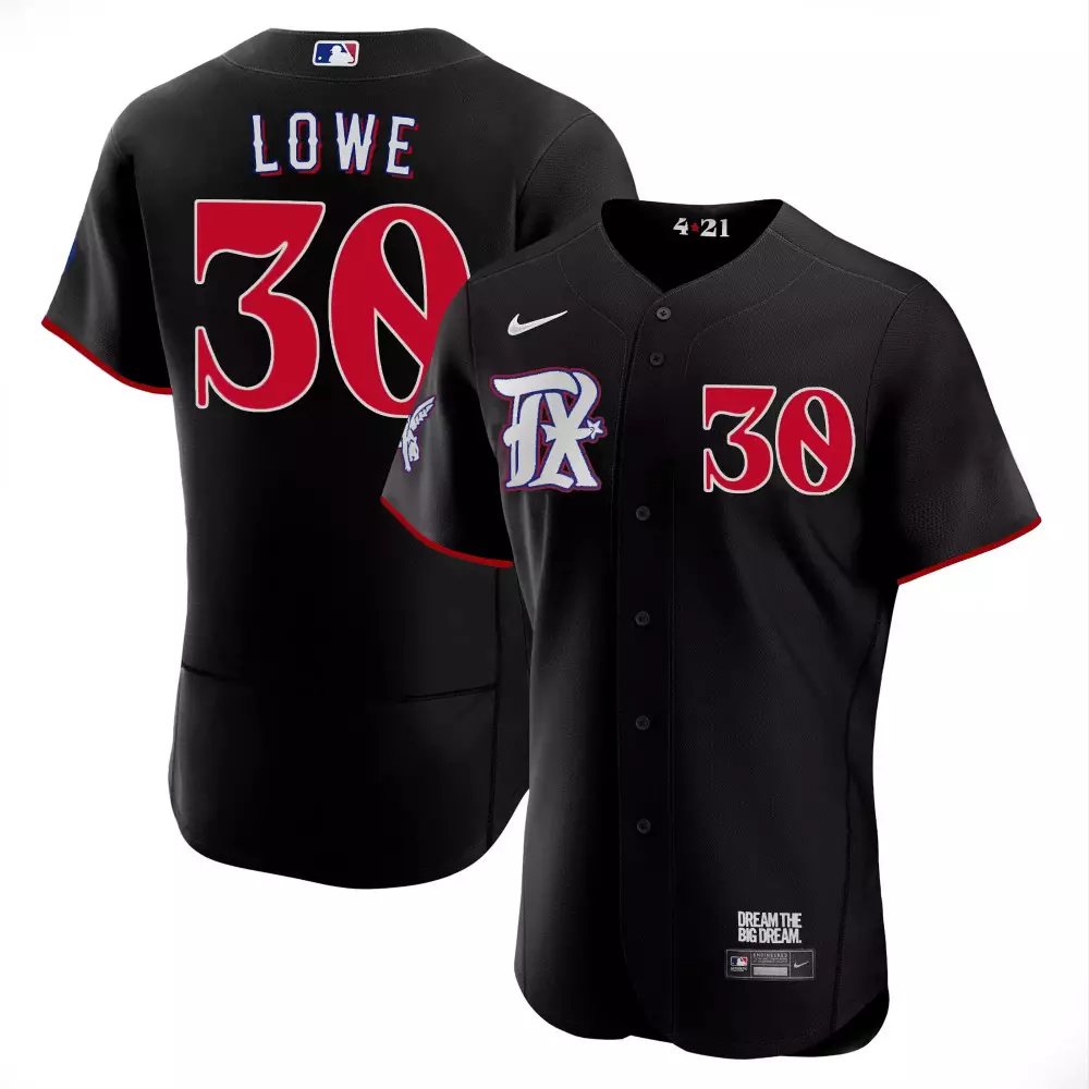 Lowe 30 Tampa Bay Rays Jersey Black City Connect Merchandise Men Custom Design Red
