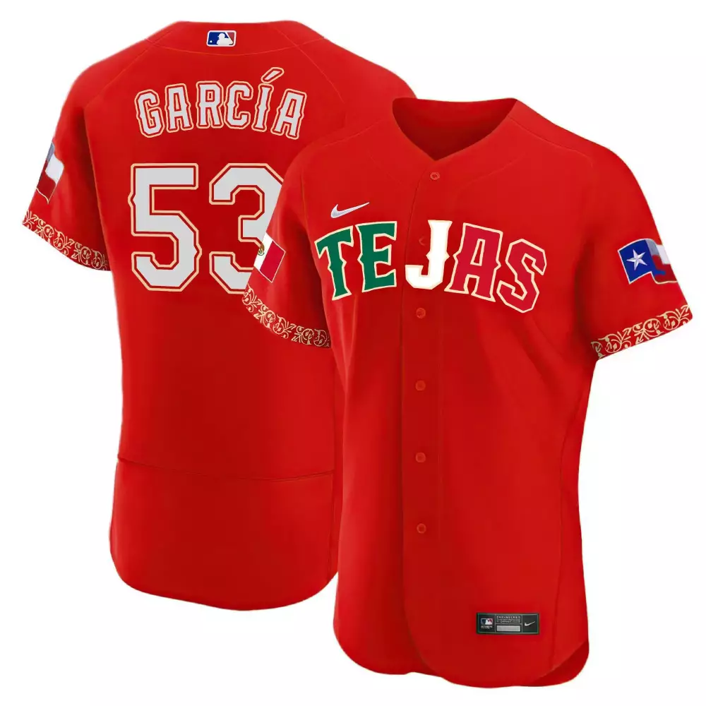 Adolis Garcia 53 Texas Rangers Jersey Red City Connect Mexico Flag 2023 Alternate