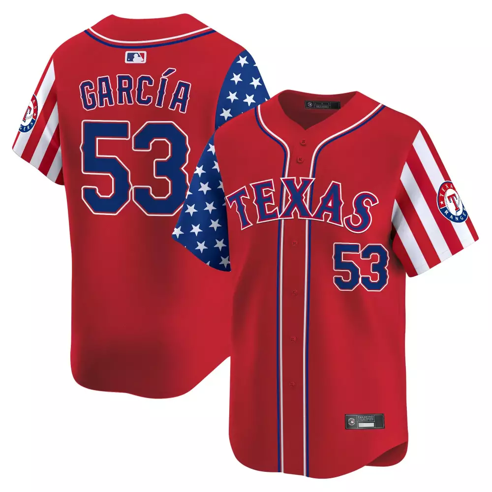 Seager Independence 53 Jersey Red Stars And Stripes Texas Rangers Men Split Design