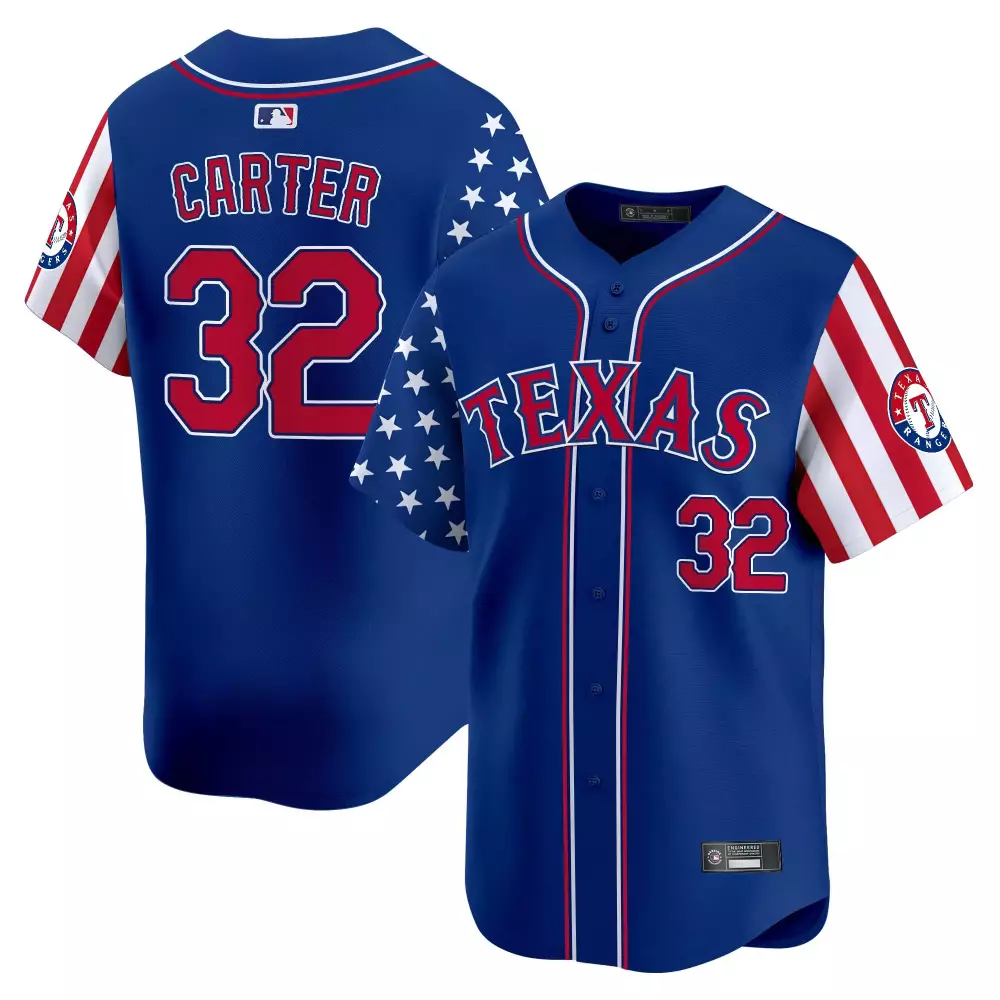 Seager Independence 32 Jersey Blue Stars And Stripes Texas Rangers 2023 Men Alternate