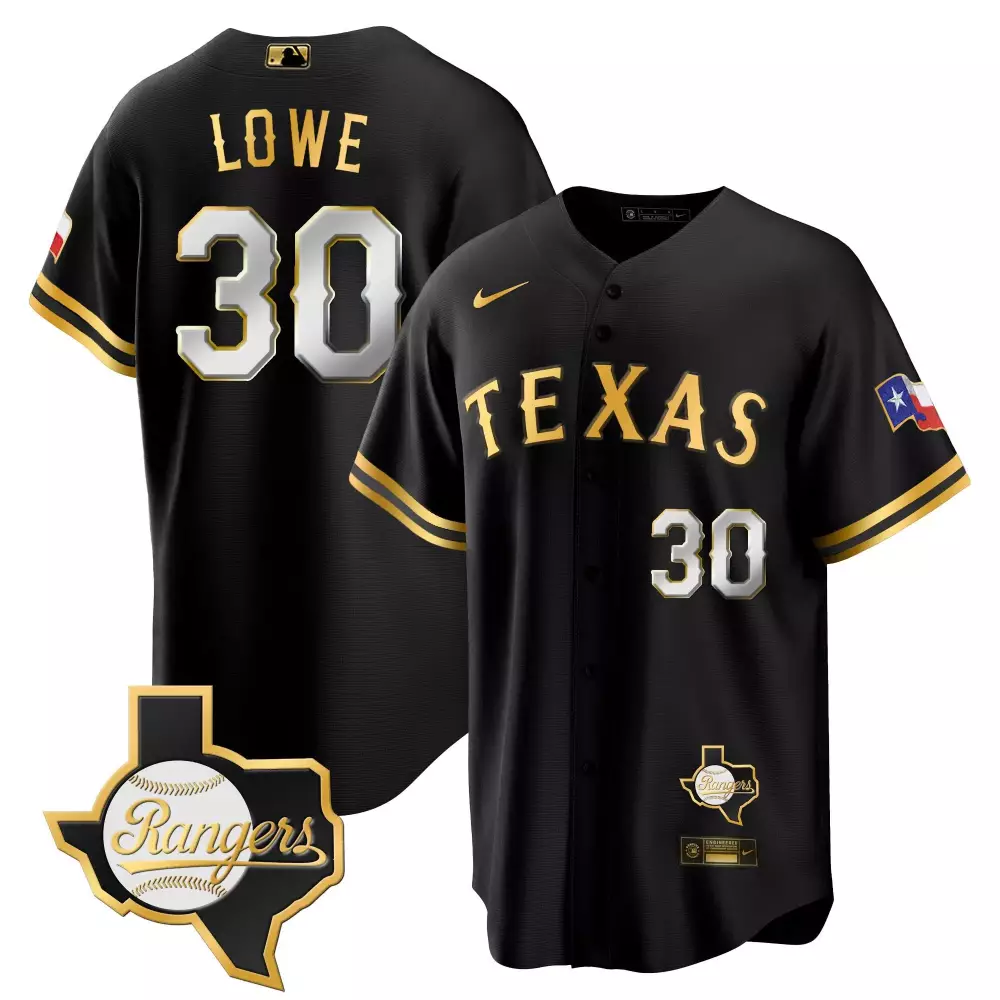 Nathaniel Lowe 30 Texas Rangers Jersey Black City Connect Flag Team Men Gold White