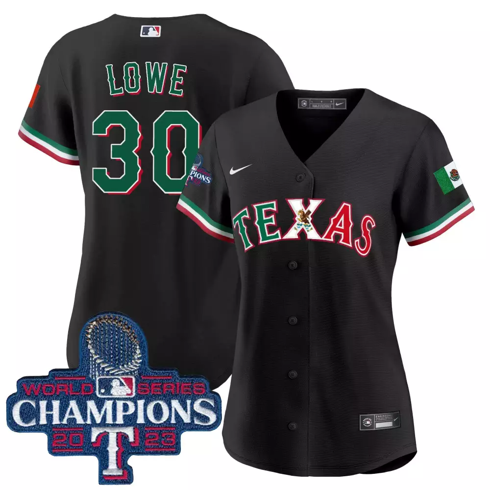 Nathaniel Lowe 30 Texas Rangers Jersey Black City Connect World Series Champions 2023