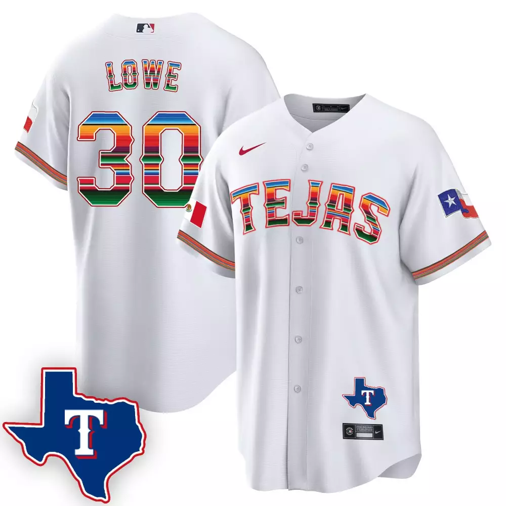 Nathaniel Lowe 30 Texas Rangers Jersey White Copa De LA Diversión Mexico Flag Men