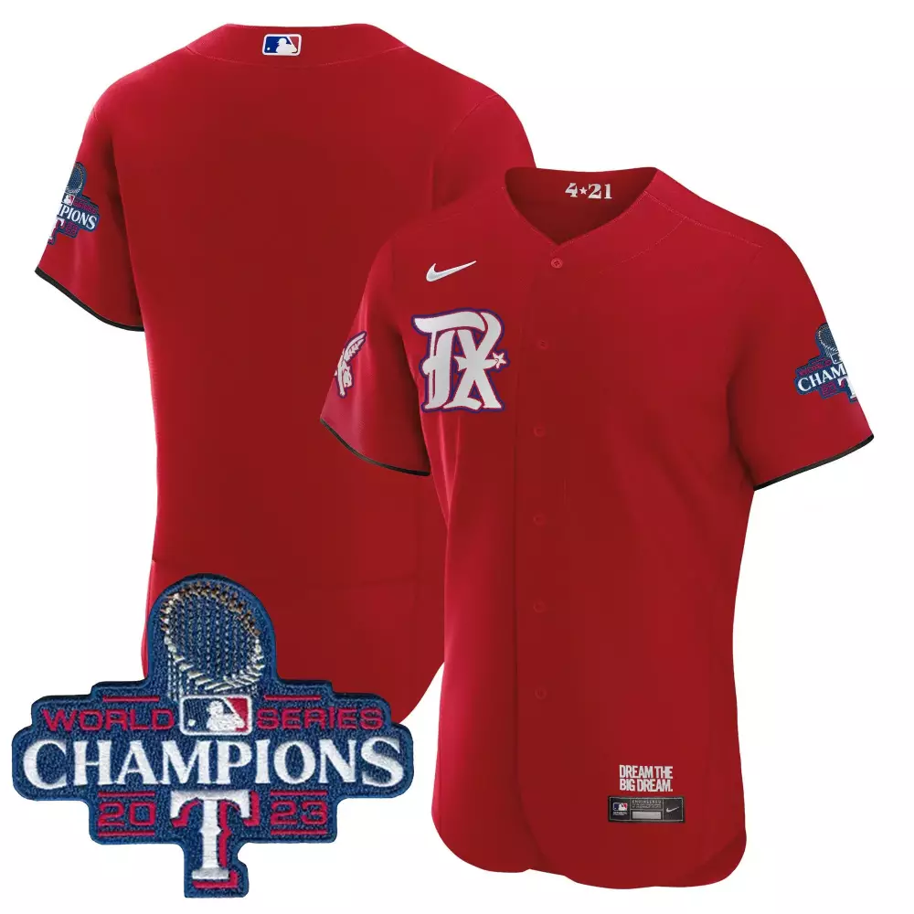 Custom Texas Rangers Jersey Red World Series Champions 2023 Men Blue White All Stitched